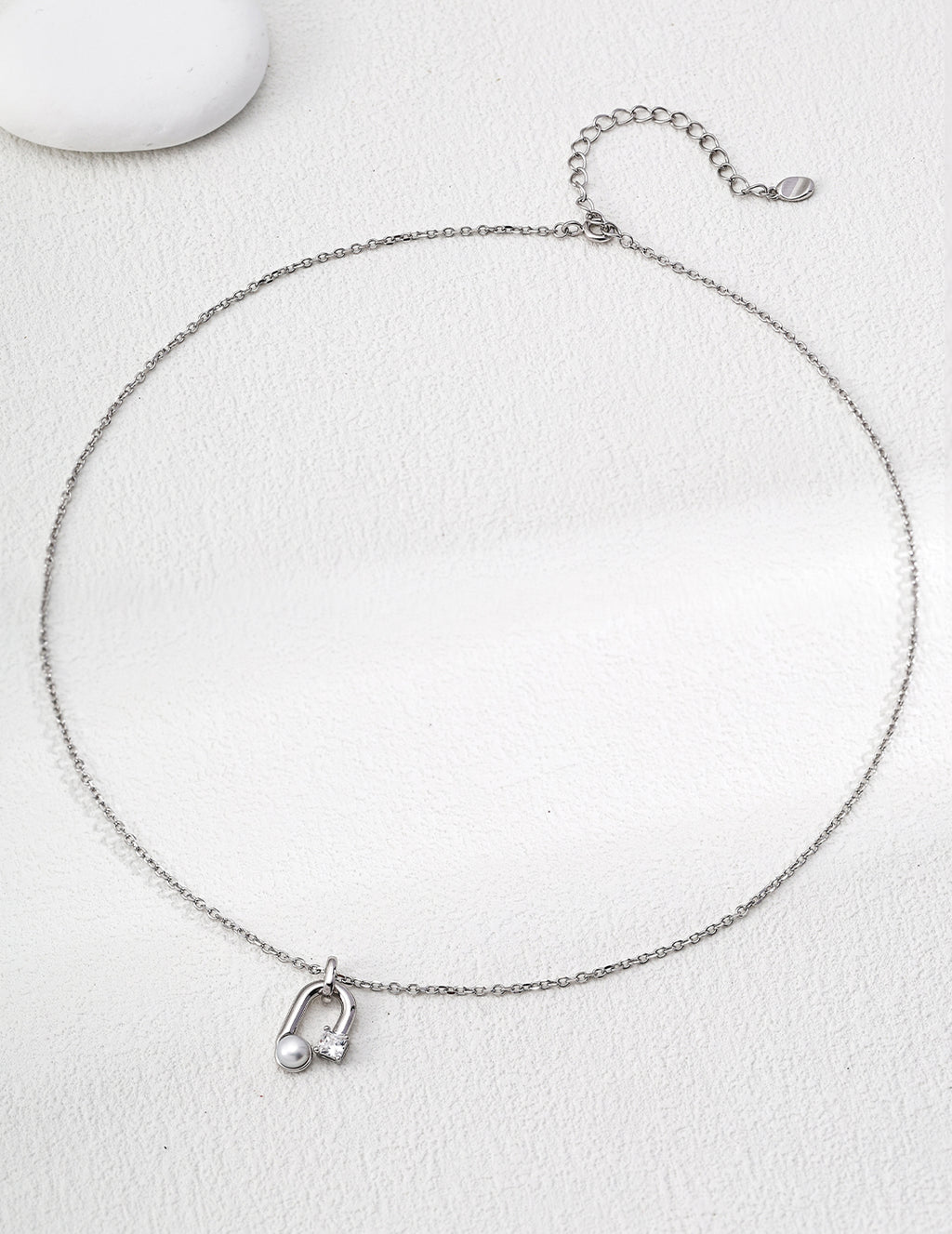 925 Sliver Pearl Pendant Necklace