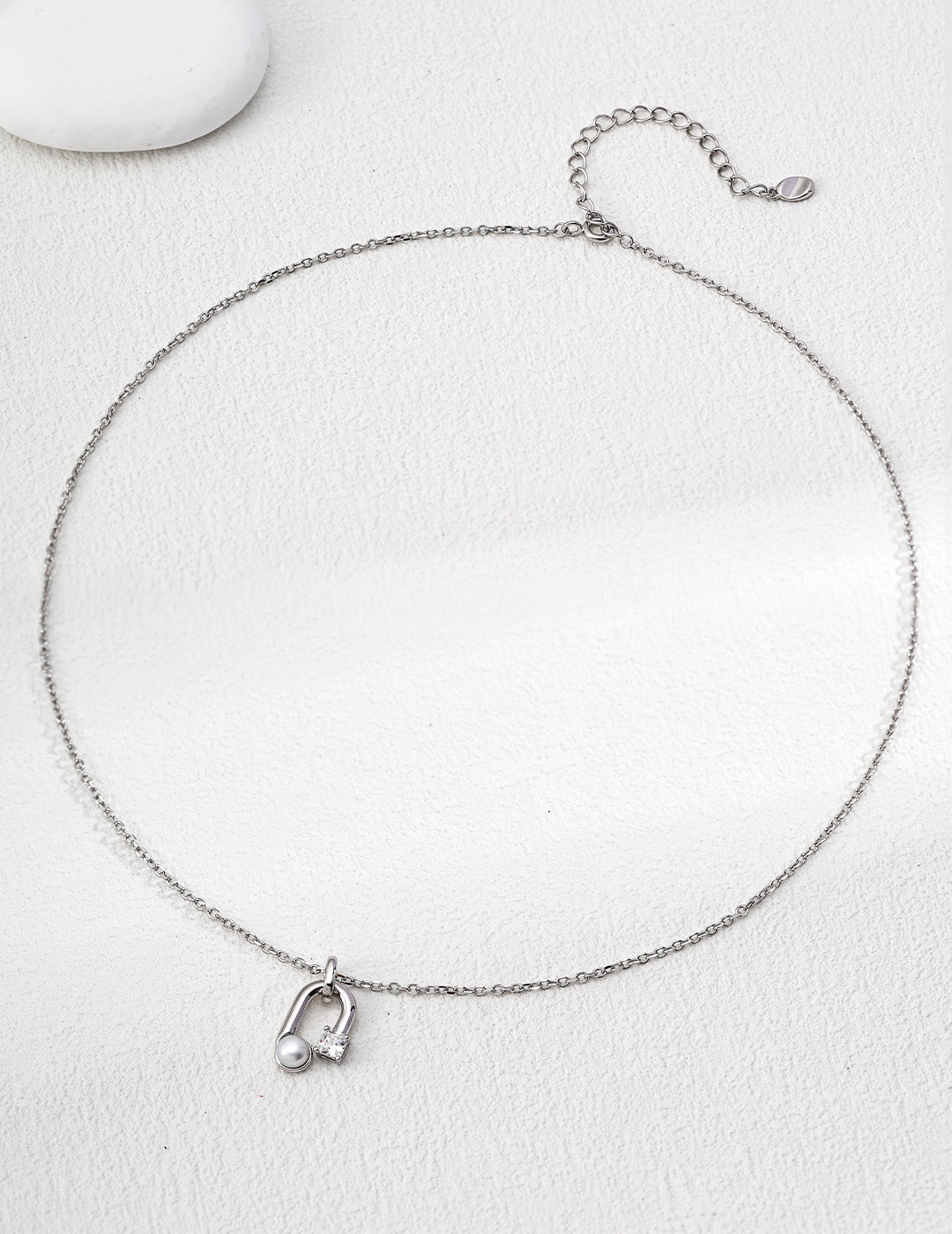 925 Sliver Pearl Pendant Necklace
