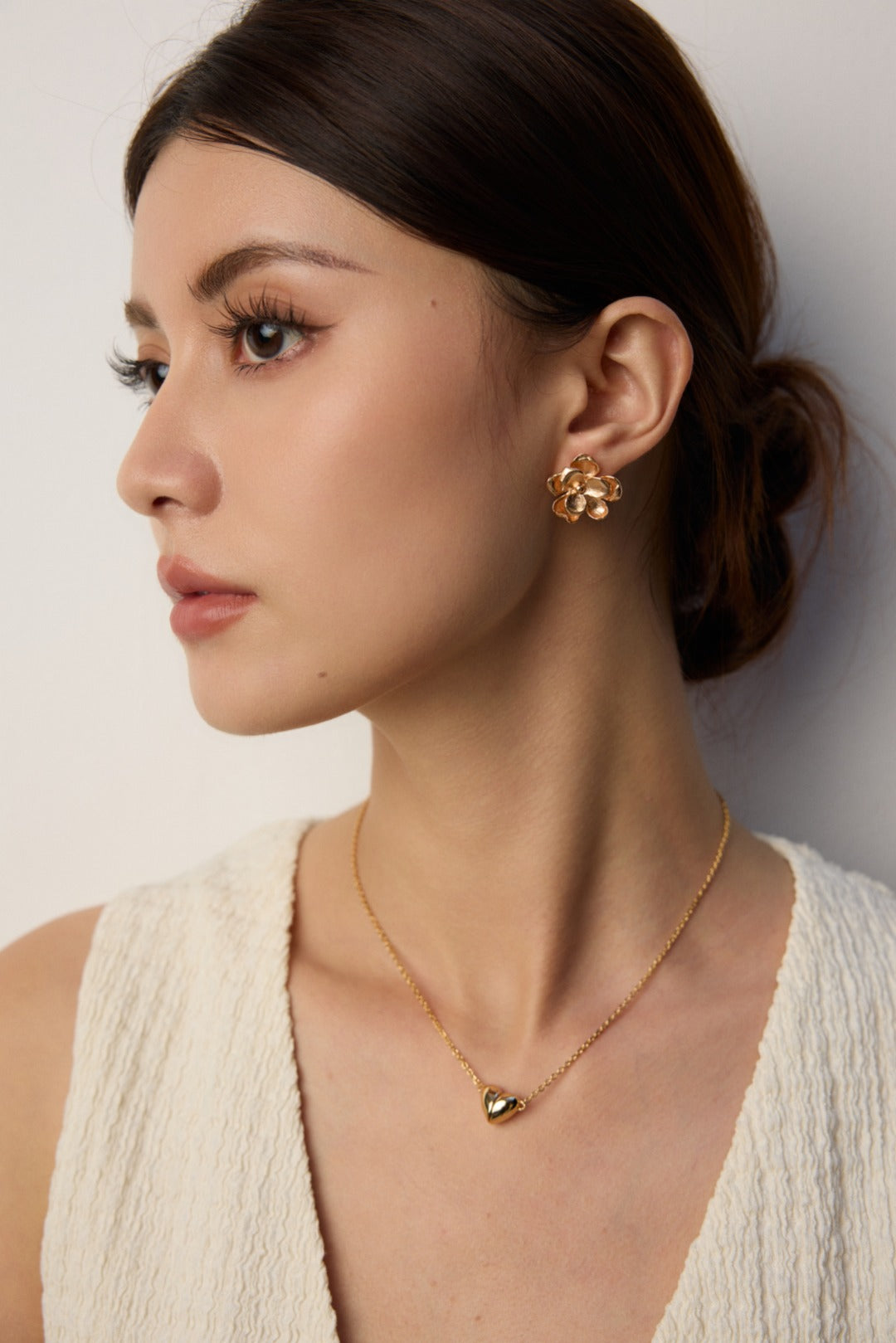 18K Gold Heart Pendant Necklace