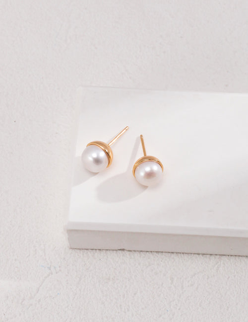 18K gold Heart Pearl Earrings  (2-way)