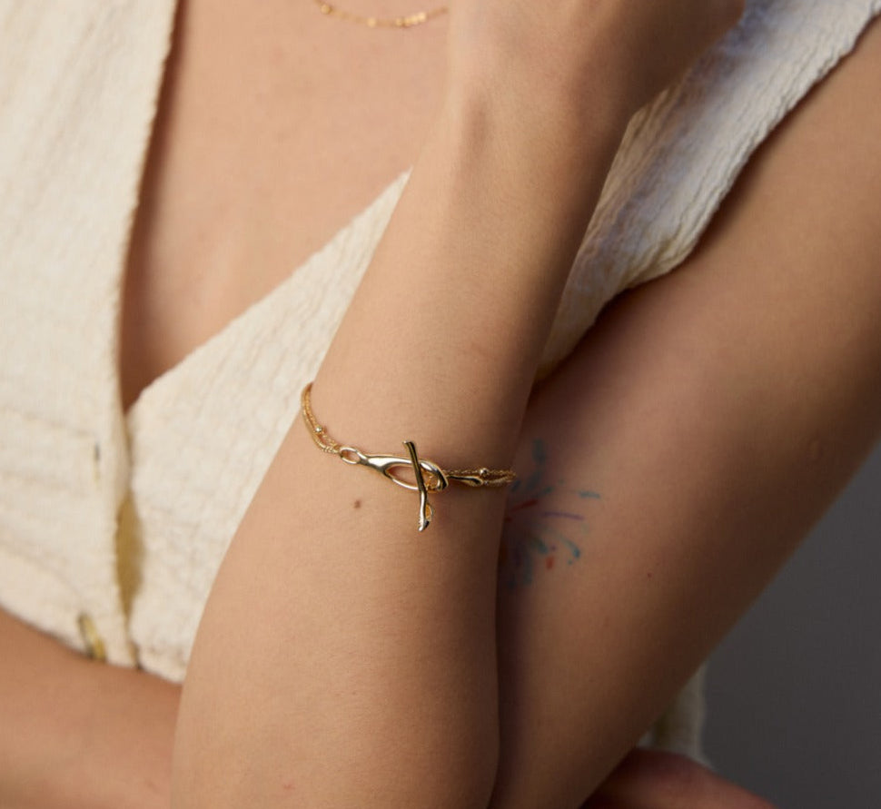 18K Gold Layered Chain Bracelet