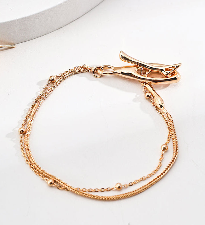 18K Gold Layered Chain Bracelet